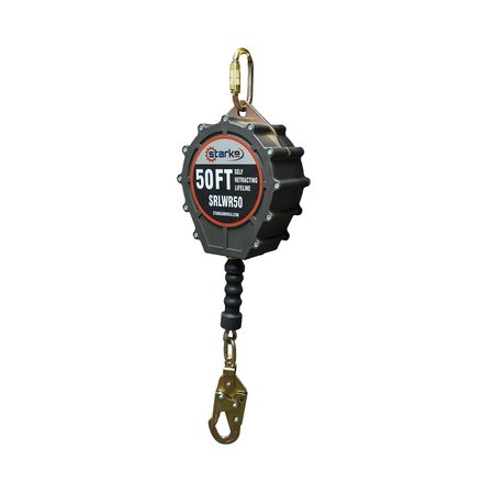 Starke Self-Retracting Lanyard, 50 ft, Black SRLWR-50